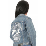 Chaqueta vaquera Candy Skull con diamantes de imitación