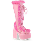 Pleaser Demonia Platform Fur Knee High Boots