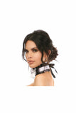 Kitten Collection White/Black Lace Choker - Daisy Corsets