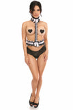 Kitten Collection White/Black Lace Single Strap Body Harness