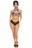 Kitten Collection White/Black Lace Bra Top Body Harness