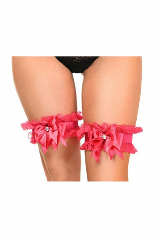 Kitten Collection Fuchsia/Fuchsia Lace Garters (set of 2) - Daisy Corsets