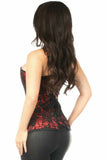 Lavish Red Lace Front Zipper Corset - Daisy Corsets