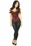 Lavish Red Lace Front Zipper Corset - Daisy Corsets