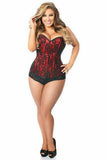 Lavish Red Lace Front Zipper Corset - Daisy Corsets