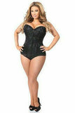 Lavish Black Lace Front Zipper Corset - Daisy Corsets