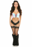 Lavish Mermaid Holo Lace-Up Short Bustier Top - Daisy Corsets