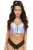 Lavish Blue/Purple Holo Short Bustier Top - Daisy Corsets