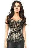 Lavish Tan Lace Front Zipper Corset - Daisy Corsets