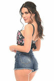 Lavish Pink Floral Underwire Short Bustier - Daisy Corsets