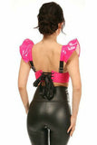 Lavish Hot Pink Patent Underwire Bustier Top w/Removable Ruffle Sleeves - Daisy Corsets