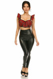 Lavish Red Plaid Underwire Bustier Top w/Removable Ruffle Sleeves - Daisy Corsets