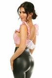 Lavish Lt Pink Eyelet Underwire Bustier Top w/Removable Ruffle Sleeves - Daisy Corsets