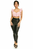 Lavish Lt Pink Eyelet Underwire Bustier Top w/Removable Ruffle Sleeves - Daisy Corsets