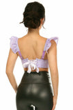 Lavish Lavender Eyelet Underwire Bustier Top w/Removable Ruffle Sleeves - Daisy Corsets