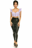 Lavish Lavender Eyelet Underwire Bustier Top w/Removable Ruffle Sleeves - Daisy Corsets