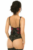 Lavish Pink Plaid Satin Open Cup Waist Cincher - Daisy Corsets