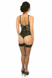 Lavish White w/Black Lace Overlay Open Cup Waist Cincher - Daisy Corsets