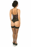 Lavish Pink w/Black Lace Overlay Open Cup Waist Cincher - Daisy Corsets