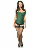 Lavish Dark Green Brocade Corset - Daisy Corsets