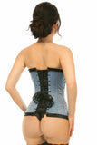 Lavish Lt Blue Burlesque Overbust Corset - Daisy Corsets