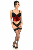 Lavish Red Velvet Underwire Waist Cincher Corset - Daisy Corsets