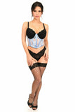 Lavish Lt Blue Sheer Lace Underwire Waist Cincher Corset - Daisy Corsets