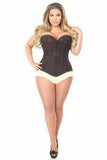 Lavish Dark Brown Lace Overbust Corset w/Zipper - Daisy Corsets