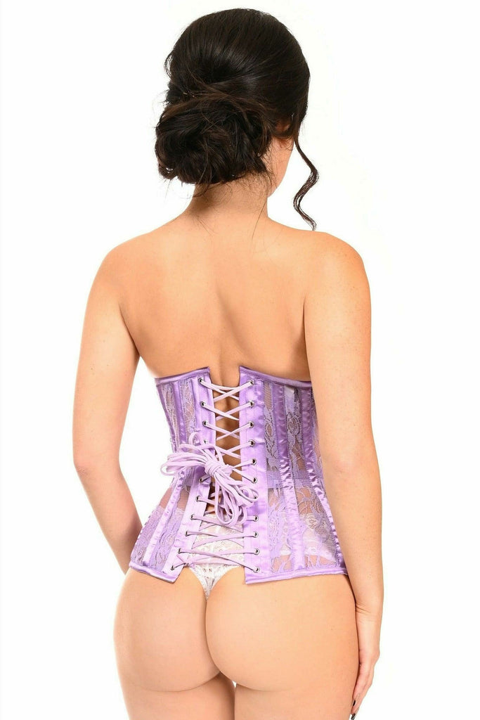 Daisy Corsets Top Drawer White Sheer Lace Steel Boned Corset