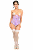 Lavish Lavender Sheer Lace Underwire Open Cup Underbust Corset - Daisy Corsets