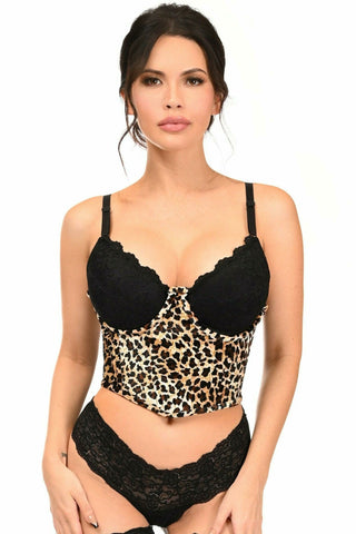 Lavish Leopard Velvet Underwire Open Cup Cincher Corset - Daisy Corsets