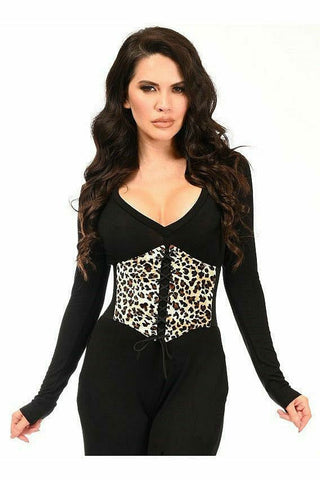 Lavish Velvet Leopard Corset Belt Cincher - Daisy Corsets