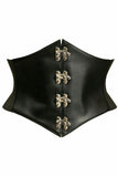 Lavish Black Faux Leather Corset Belt Cincher w/Clasps - Daisy Corsets