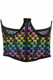 Lavish Rainbow Hearts Mesh Open Cup Waist Cincher - Daisy Corsets