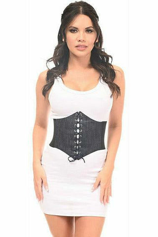 Lavish Blue Denim Corset Belt Cincher - Daisy Corsets