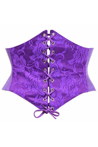 Lavish Purple Lace Corset Belt Cincher