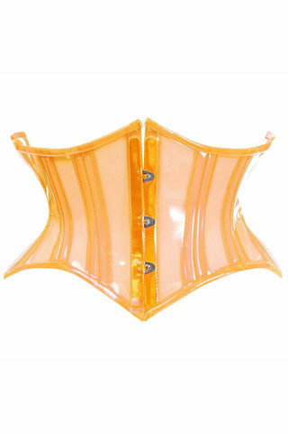 Lavish Clear Orange Curvy Cut Mini Cincher Corset - Daisy Corsets