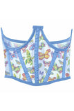 Lavish Butterfly Print Mesh Open Cup Waist Cincher - Daisy Corsets