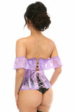 Lavish Sheer Lavender Lace Underbust Underwire Corset w/Ruffle Sleeve - Daisy Corsets