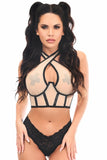 Lavish Nude Mesh Underwire Cincher w/Built In Halter Top