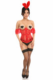 Lavish 3 PC Sexy Red Bunny Corset Costume