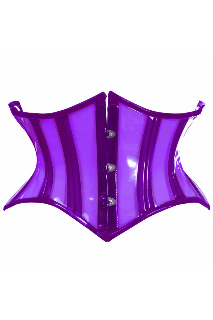 Daisy Corsets Top Drawer Purple w/Black Lace Double Steel Boned Curvy Cut  Waist Cincher Corset