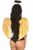 Lavish 3 PC Gold Gothic Angel Corset Costume