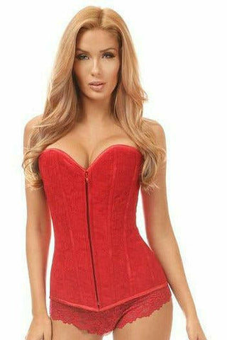 Lavish Red Lace Overbust Corset  - Daisy Corsets