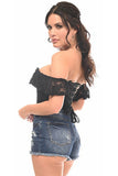 Lavish Black Lace Off-The-Shoulder Corset