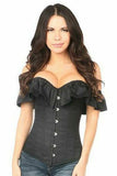 Lavish Black Cotton Off-The-Shoulder Corset - Daisy Corsets