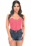 Lavish Pink Lace Overbust Corset w/Zipper