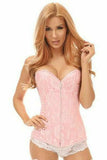 Lavish Lt Pink Lace Overbust Corset w/Zipper - Daisy Corsets