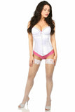 Lavish White Underbust Zipper Corset - Daisy Corsets