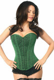 Lavish Green Glitter Front Zipper Corset - Daisy Corsets